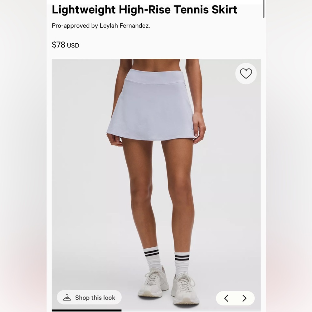 Lululemon Lightweight High Rise Tennis Skirt - size 4